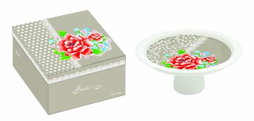 Baci Milano Présentoir à gâteau Porcelaine Beige