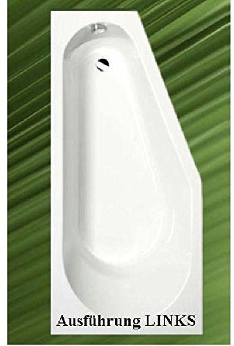 Raumsparwanne TIGRA 170x80cm Ausführung Links + Ablaufgarnitur + Sifon + Wannenfüße