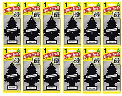 MAGIC TREE LITTLE TREE BLACK ICE FRAGRANCE AIR FRESHENERS PACK OF 12
