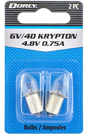 Dorcy 6-Volt/4D-4.8-Volt, 0.75A Bayonet Base Krypton Replacement Bulb (41-1663), Blue, 2-Pack