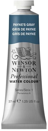 Winsor & Newton 0114465 Professional Aquarellfarbe, lebendige Wasserfarben in Künstlerqualität, hohe Farbbrillanz & Leuchtkraft, lichtecht, Archivqualität, 37ml Tube - Payne's Grau