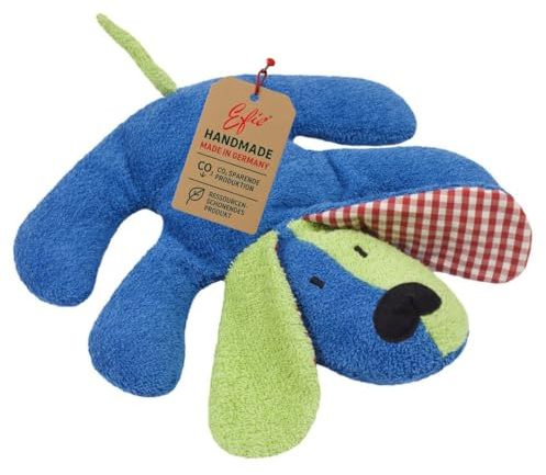 Efie Spieltier-und Kuschelkissen Hund, Material aus kontrolliert biologischem Anbau, 100% Made in Germany