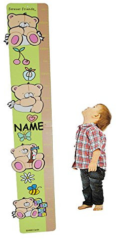 alles-meine.de GmbH Meßlatte Moosgummi - Teddy Bär incl. Namen - Tweety Forever Friends - Messlatte für Kinderzimmer Kinder Kind - Tier Tiere Meßleiste als Wandsticker/Wandtatt