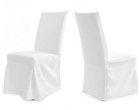 Universal Stuhlhussen für extra hohe Lehne bis 112cm - PARIS PLUS (Weiss)