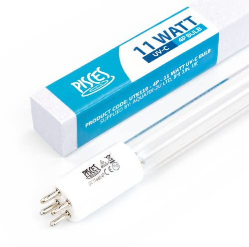 Pisces 11w Watt Replacement UV 4 Pin Linear Pond Bulb Spare UVC Lamp for Laguna Pressure Flo Filter PF 2500/5000