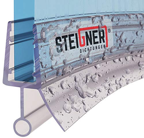 STEIGNER Guarnizione doccia, 40cm, per spessore vetro 6/7/ 8 mm, guarnizione semicircolare in PVC, UK08