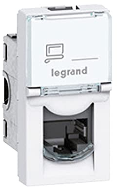 Legrand 076573 Prise Catégorie6A Stp à Blindage Métal Mosaic, 1 Module, Blanc
