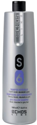 ECHOS S6 Shampoo Antigiallo Capelli Decolorati O Grigi 1000 ml Echosline