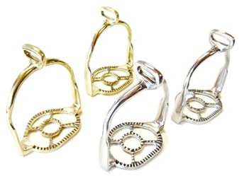 PS Pferdeartikel Paar Portugiesisch barocke Steigbügel Silber oder Goldfarben, 90° gedreht Farbe Silber