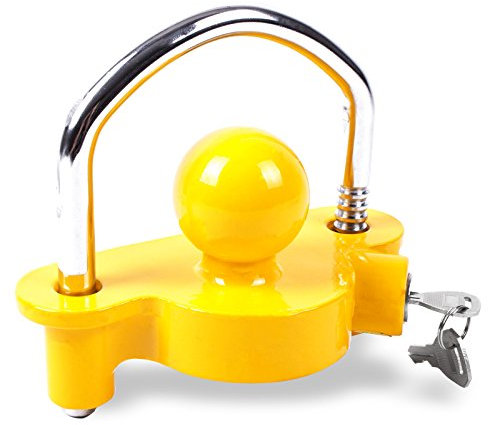 Anhängerschloss mit Bügel gelb 50 mm inkl. 2 Schlüssel für Anhänger, Trailer und Wohnwagen