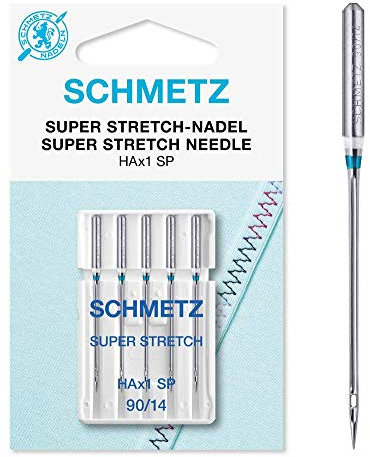 SCHMETZ | 5 Nähmaschinennadeln | Super Stretch | HAX1 SP | Nadeldicke 90/14 | auf jeder gängigen Haushaltsnähmaschine einsetzbar