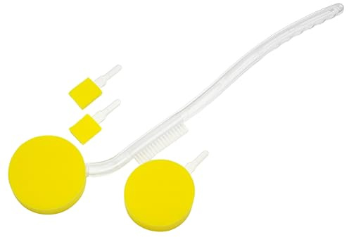 Performance Health 2 in 1 Long Handle Bathing Brush & Sponge , Body and Feet Exfoliator Brush with Sponge for All Skin Types