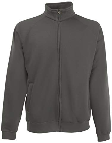 Fruit of the Loom Premium sweatjacka, sportjacka för män,, Grå – ljus grafit, XXL
