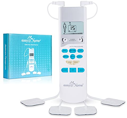 Easy@Home TENS Unit Muscle Stimulator - Electronic Pulse Massager, 510K Cleared, FSA Eligible OTC Home Use Handheld Pain Relief Therapy Device-Pain Management Machine Gift for Mom Dad - EHE009