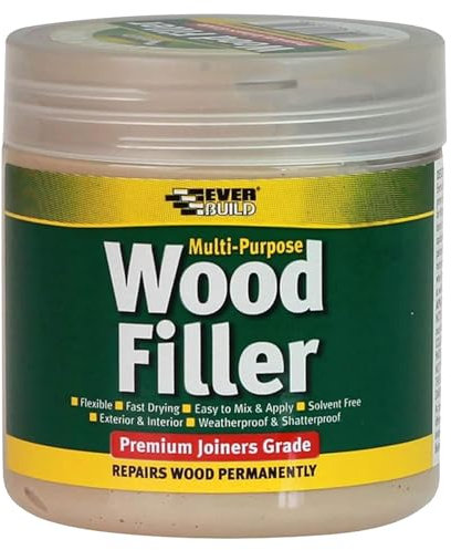 Everbuild Multipurpose Wood Filler – Suitable For Indoor And Outdoor Use – Sandable – Medium Stainable – 250ml