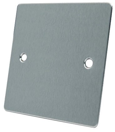 AET FSC1GBP Satin Chrome Flat Single Electrical Blanking Plate 1-Gang, 240 V