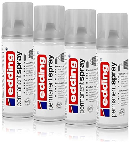 4x edding Permanent Spray Klarlack seidenmatt 200 ml Acryl-Qualität