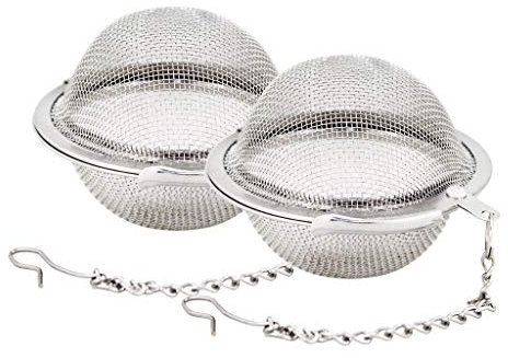 Fu Store 2pcs Stainless Steel Mesh Tea Ball 2.1 Inch Tea Strainers Teas Infuser Strainer Filters for Teas
