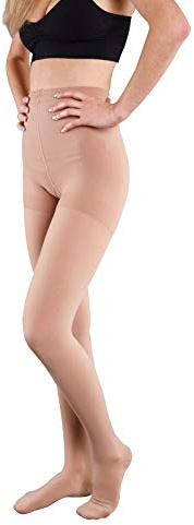 Kurze Kompressionsstrumpfhose AT, Stützstrumpfhose, IG kurz, Kl. 3, Geschlossene Spitze (1, Schwarz)