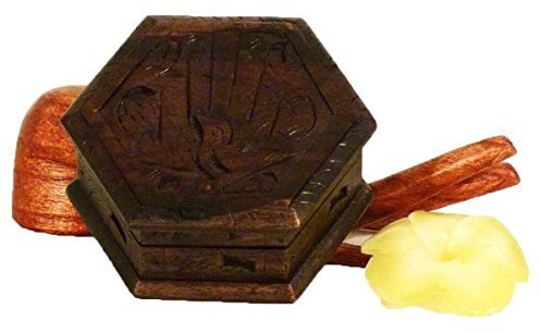 Simandra Holz Schatulle Dose Schmuckdose Holzschachtel Kunsthandwerk Holzdose Holzschatulle Kiste Sechseckig Größe Klein