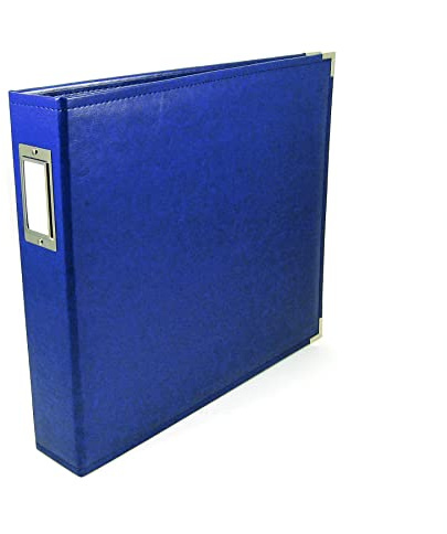 WE R Memory Keepers Classic Leder 3 Ring Album 12 Zoll x 12 Zoll cobalt