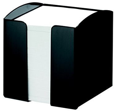 Durable Zettelkasten Trend, schwarz, 1701682060 | Zettelbox für 90x90 mm Notizzettel, Breite 100 mm, inklusive Papier, für den Schreibtisch
