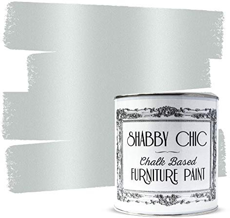 Shabby Chic Chalk Based Furniture Paint, Antique Silver - 1 L | Distressed Matt Finish for Furniture, Home Decor or DIY Projects | Interior & Exterior | Non-Sand, Suitable for Wood, Plastic & Metal