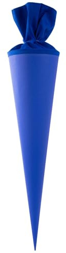 goldbuch 97825 Craft School Cone, Blank for Self-Design with Felt Closure, School Cone 70 cm, Sugar Bag for School Enrolment, for Schoolers, School Children and Beginners, Blue