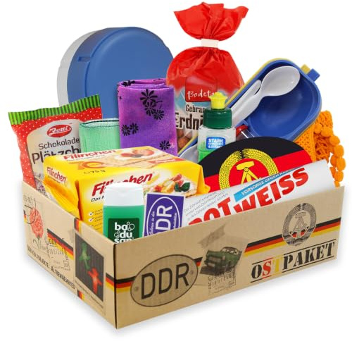 Ostpaket Kultprodukte klein mit 12 typischen Produkten der DDR Geschenkidee Spezialitäten Spezialitätenpaket Intershop Ostprodukte Geschenkset