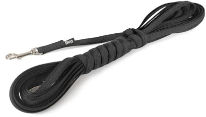 IDC Color & Gray gumierte Leine, 14 mm x 10 m mit Schlaufe, Schwarz-Grau