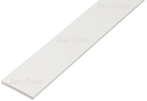 BawiTec PVC-Kunststoffleiste Abdeckleiste 40mm 600cm weiß 2,5mm Kunststoff Fensterleiste Flachleiste Rolle
