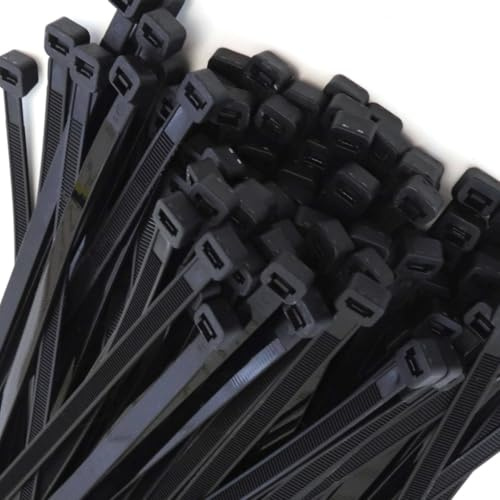 100-Pack Heavy Duty 14 Inches 120 Pound Cable Zip Tie Down Strap Wire Nylon Wrap Black