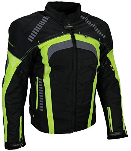 HEYBERRY Sportliche Motorrad Jacke Motorradjacke Schwarz/Neon Gr. L