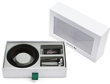 Lacoste - Belts - Men - Leather Belt Gift Box with Reversible Double Brown and Black Buckle for men - 110