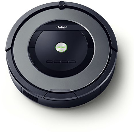 iRobot Roomba 865 Robot Aspirapolvere, sistema di pulizia ad alte prestazioni con Dirt Detect e spazzole tangle-free, adatto a pavimenti e tappeti, ideale per i peli degli animali domestici, programmabile, grigio