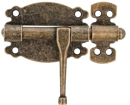 Amig - Loquete Superposé pour Portes et Meubles Mod. 484 | Verrou de Sécurité pour Fermeture Horizontale | Matériau Acier avec Axe en Zamak | 80 mm | Style Rustique | Inclut la Quincaillerie | Cuir