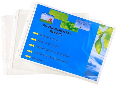 Exacompta 5734E 20er Pack PP-Kunststoff Prospekthüllen Standard. Für DIN A4 Quer transparent glasklar oben offen Klarsichtfolie Plastikhülle Klarsichthülle ideal für Ordner Ringbücher und Hefter
