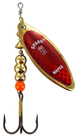 MAPSO- Pack de 5 Cucharillas de Pesca SPARK-3-OMR, 11,50 GMS