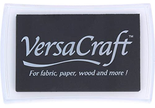 Tsukineko VK182 Versa-Craft Stempelkissen, Synthetic Material, real schwarz, 9.7 x 6.2 x 2 cm
