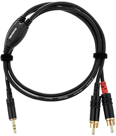 Cordial CFY 0,9 WCC - Cavo adattatore Y con jack stereo dorato da 3,5 mm e 2 cinch dorati, lunghezza 0,9 m