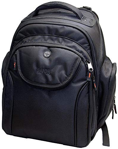 Gator Cases Club Series Rucksack für DJ-Ausrüstung mit Laptop-Fach und leuchtendem orangefarbenem Innenfutter, groß (G-CLUB BAKPAK-LG)
