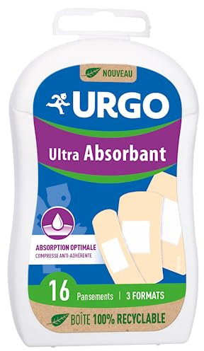 Urgo - Pansements Ultra Absorbant - Compresse ultra-absorbante - 3 formats - 16 pansements