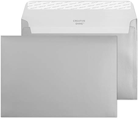 Blake Creative Shine 45312 Briefumschläge Haftklebung Metallisch Silber C5 162 x 229 mm 130 g/m² | 25 Stück