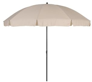greemotion Sonnenschirm 3m mit UV-Schutz - Balkonschirm in Beige-Grau - Gartenschirm knickbar - Terrassenschirm rund - Outdoor-Schirm für Balkon, Terrasse & Garten, 240 x 240 x 238 cm