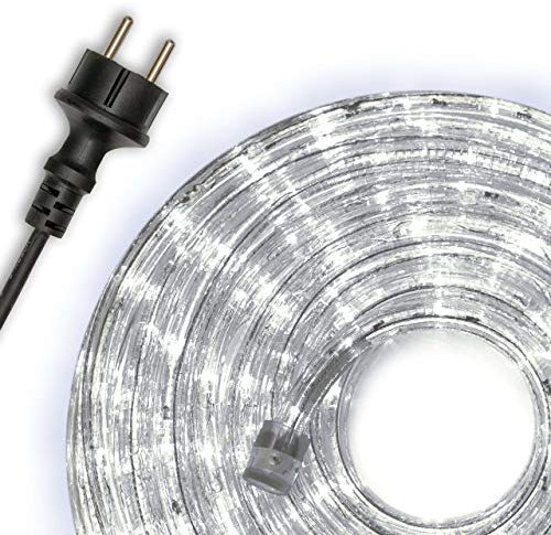 Nipach 20 m 480 LED Lichterschlauch – Leuchtfarbe: kalt-weiß – Innen- und Außenbereich