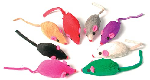 Zolux Pack de 8 Jouets Souris Fourrure pour Chat