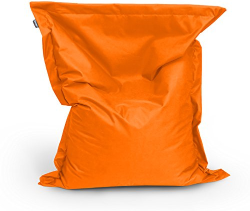 BuBiBag Sitzsack - rechteckiges Bodenkissen - 145x100 cm in 32 versch. Farben - Beanbag für Indoor und Outdoor (Orange)
