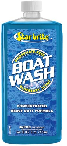 STAR BRITE Concentrated Boat Wash - Heavy-Duty, Non-Streak Formula for Sparkling Hulls, Decks, Chrome and Fittings - Fresh Blueberry Scent
