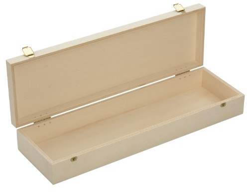 Holzkasten mit Klappdeckel - unbehandelt - naturbelassen - Maße: ca. 360 x 110 x 55 mm (BxTxH) *** für Schmuck - Schmuckschatulle - Geschenk - Geschenkidee - ideal für Sammler - Hobby - Spielzeugfiguren - Aufbewahrung - Sammlerbox - Sammeldose - Spielzeugdose - Spielzeug - Kaufladen - Holztruhe - Holzbox - Holzkiste - Holzartikel ***