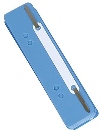 DONAU 7792925F-10 Einhänge Heftstreifen, Öko PP/ Kunststoff mit Metalldeckleiste/ 25 Stück, Maße: 150x34mm/ Metall-Einhakhefter zum Klammern für Büro, Schule Blau